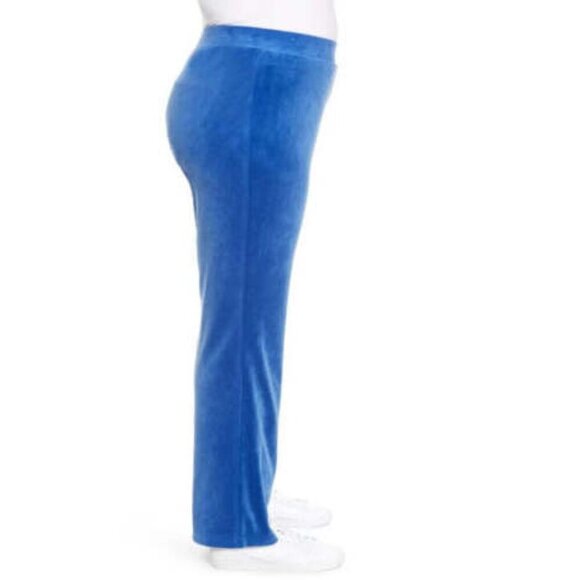 Juicy Couture Pant Womens 1X Blue Track Velour 90’s Pull On Casual Plus Size - Picture 3 of 7